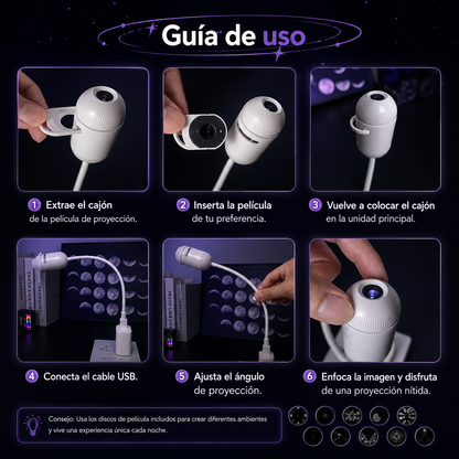 Nebulux™ Mini Proyector Led de galaxias, estrellas y planetas